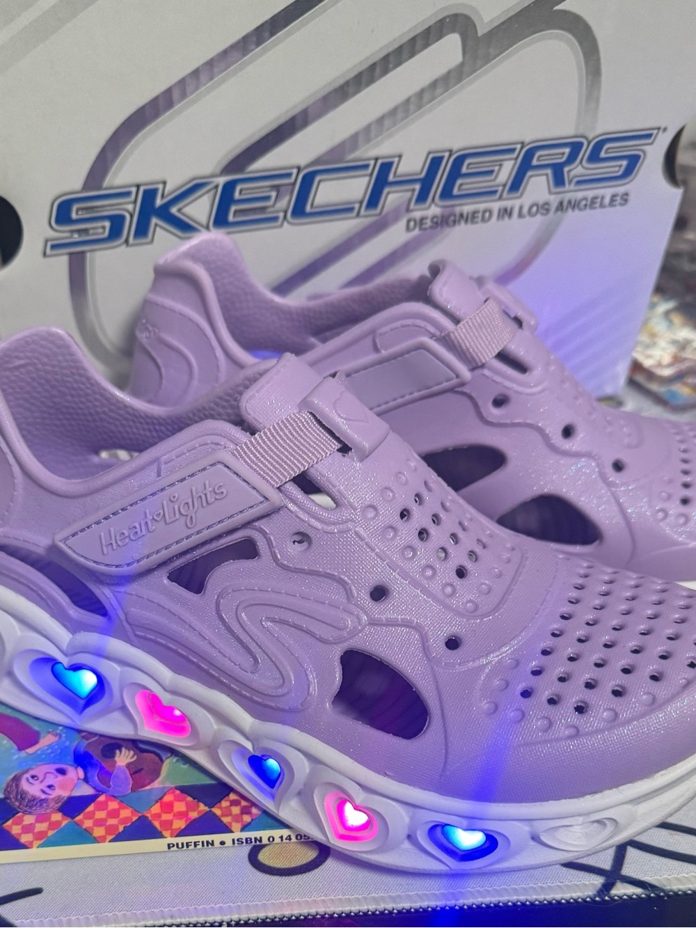 Skechers Kids Heart-Lights Light-Up Sneakers - Lavender